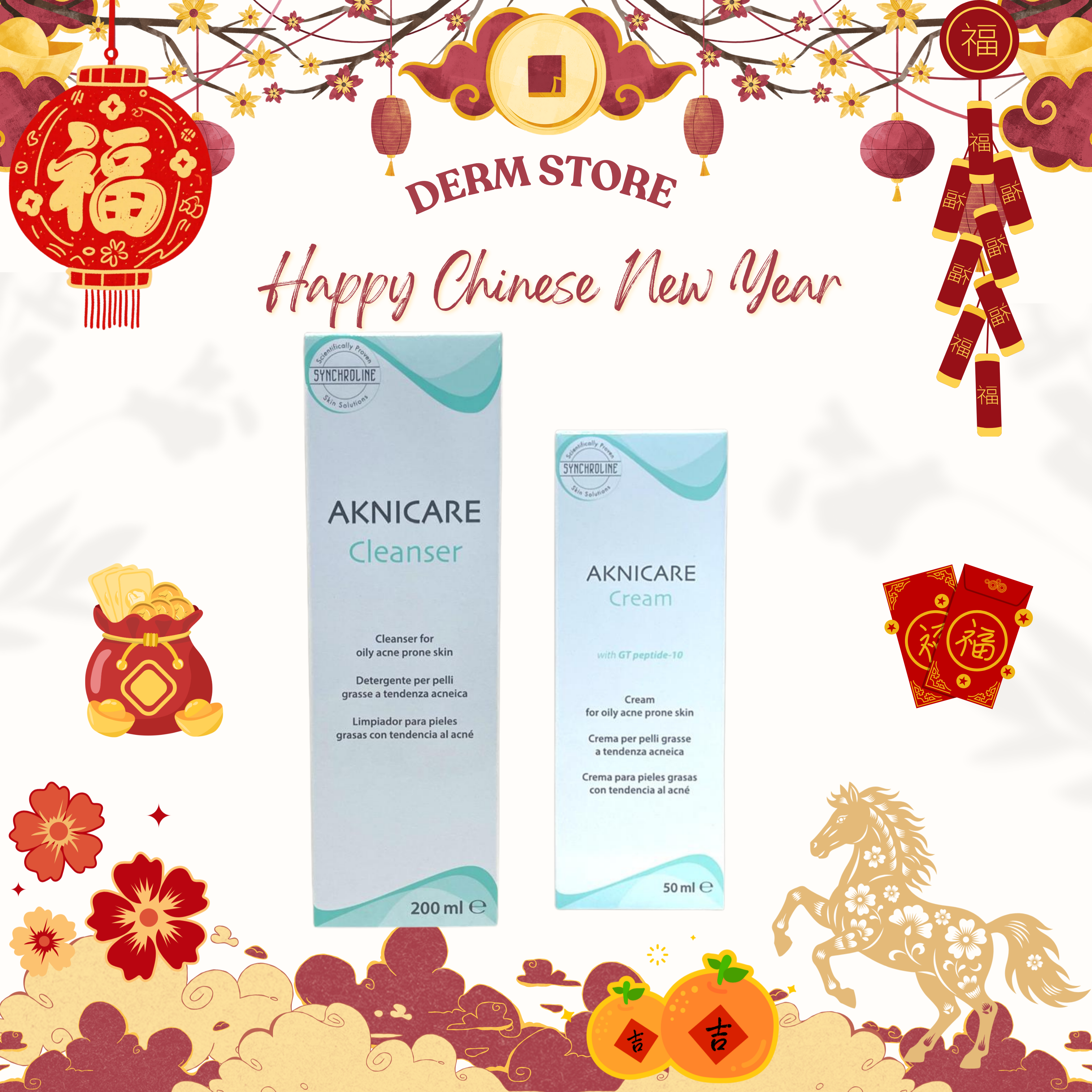 Aknicare Acne Care Basic Set (Aknicare Cleanser 200ML + Aknicare Cream 50ML)