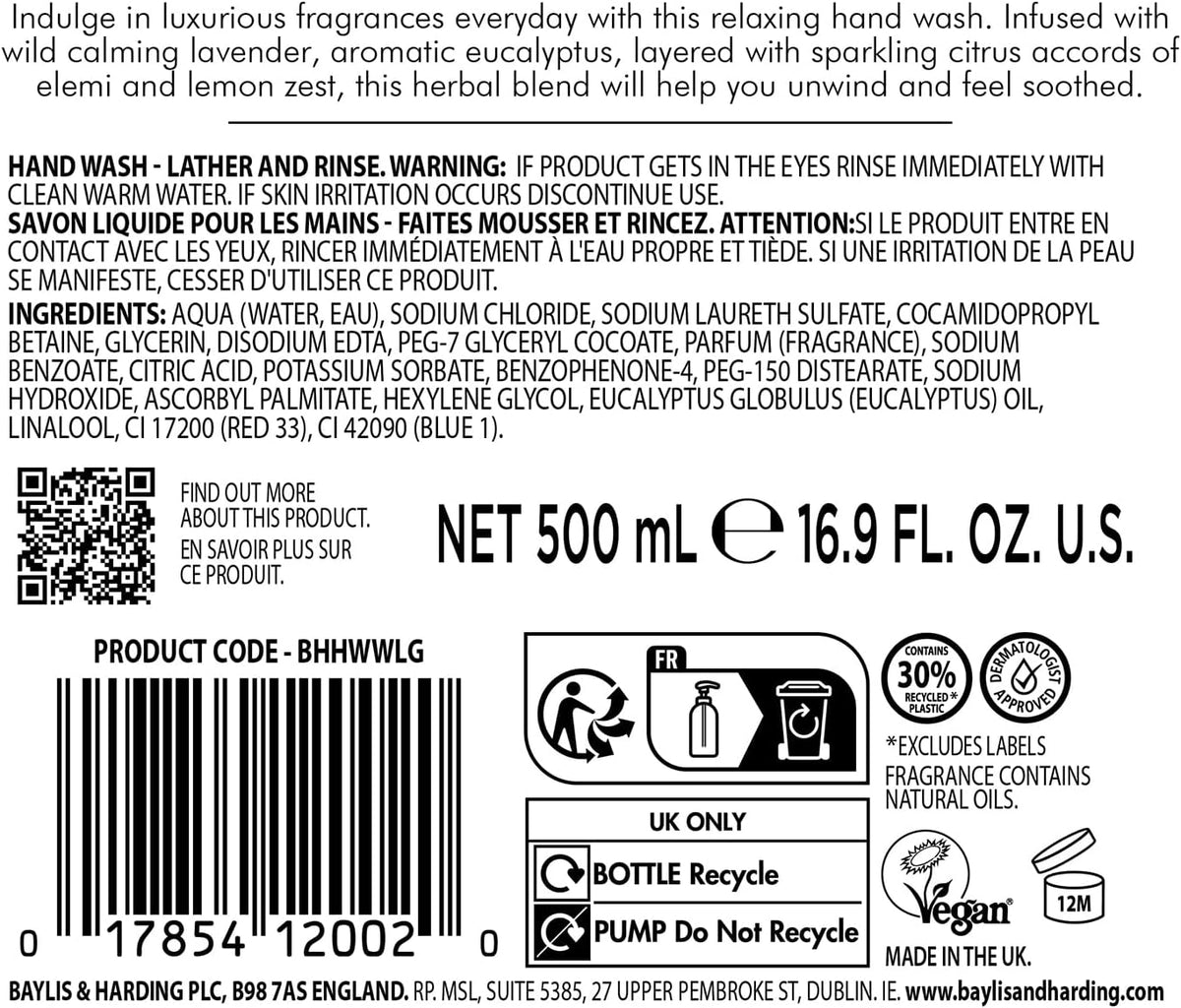 Baylis & Harding Signature Wild Lavender & Geranium Luxury Hand Wash 500ML