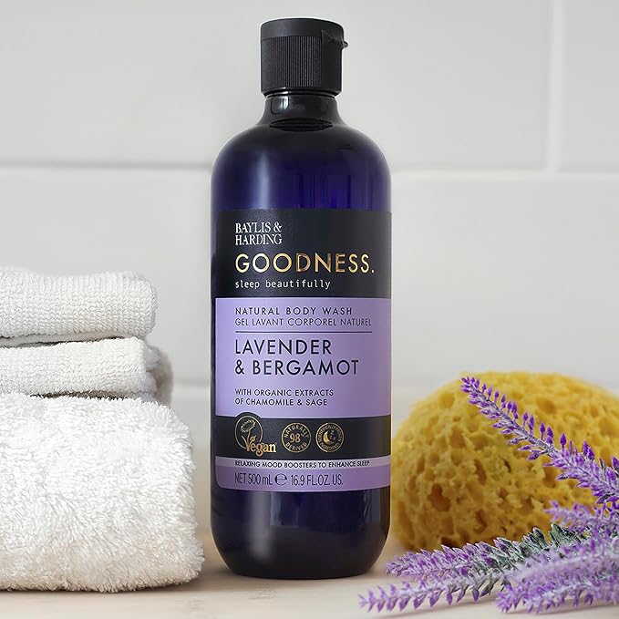 Baylis & Harding Goodness Sleep Beautifully Lavender & Bergamot Natural Body Wash 500ML